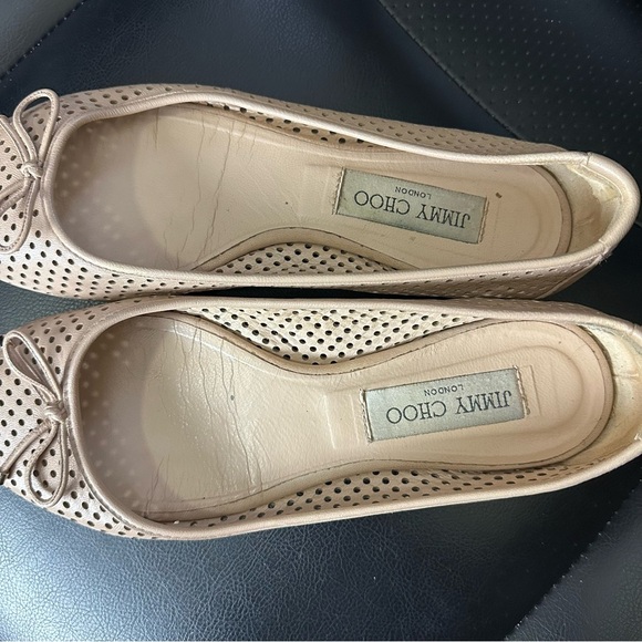 Jimmy Choo Perferated Neutral Flat Size 37 - Picture 8 of 8